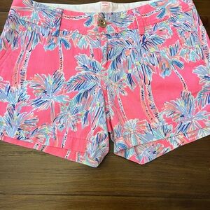 Lilly Pulitzer Pink and Blue Palm Print Women's Shorts
